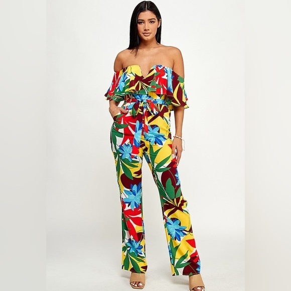 Pants - Floral Jumpsuit- LAST ONE